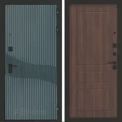 Входная металлическая дверь Бункер БН-13 Веллюто верде ФЛ-116 Орех бренди