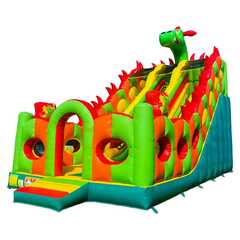 Коммерческий надувной батут-горка «Дракон 3» 10*5*8 м