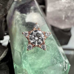 Накрутка "Crystal Star" - Розовое золото - White CZ
