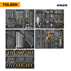 TOLSEN (TT85412-189) Набор инструментов 189 предметов, "ATHLETE", для тележки, 15 ложементов