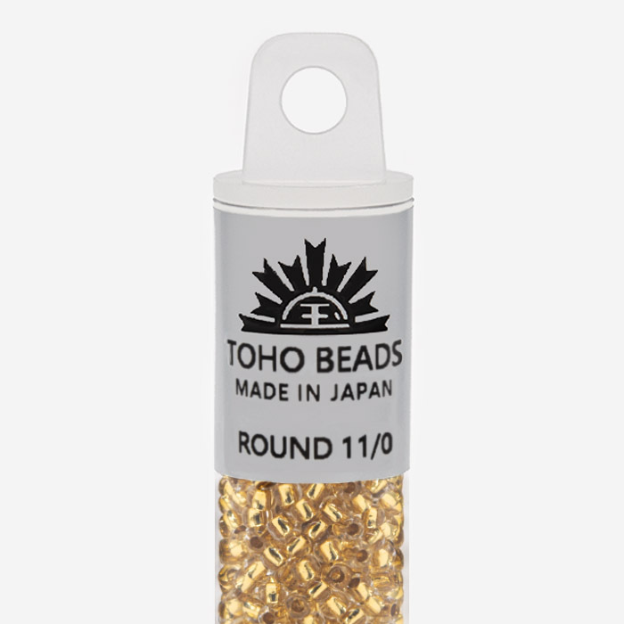 Японский бисер TOHO Round 11/0 (№701), с внутренним покрытием золотом 24K, прозрачный
