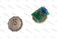 Кнопка (кнопочный модуль) ВКЛ13А-7-4ПБ "15 этаж", круглая, белая подсветка, с кодом Брайля