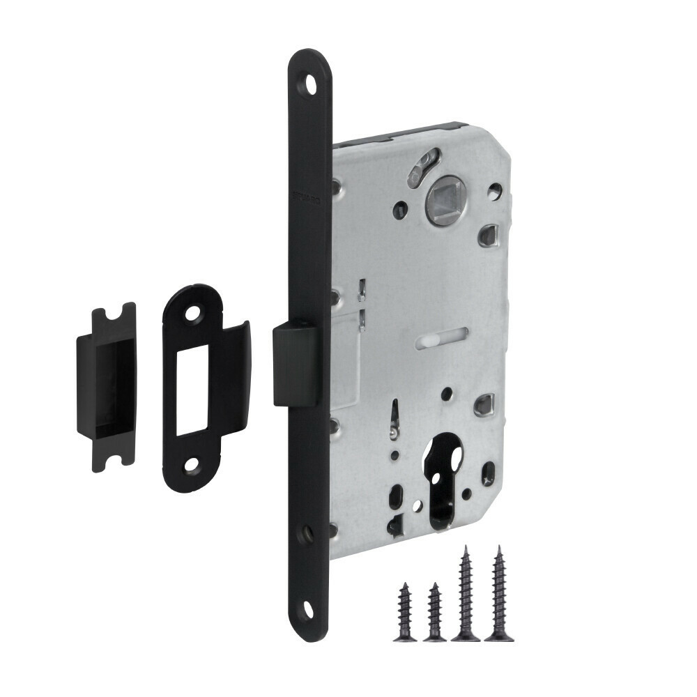 Замок под цилиндр пластик Фуаро PLASTP85C-50 (P85C-50) BL, цвет черный (гарантия - 12 месяцев)