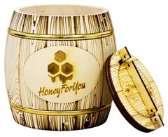 Деревянный бочонок с липовым мёдом HoneyForYou, 0,5 кг