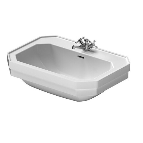 4387000301 Duravit 1930 Duravit 1930 Раковина с перел., и 3 отв. под смес., 70х50х Н: 20.5см, Цвет: Белый с покрытием WonderGliss