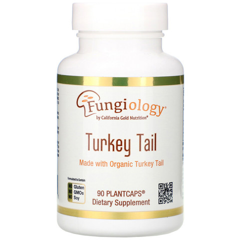 California Gold Nutrition, Fungiology, трутовик разноцветный (различные органы), 90 капсул Plantcap