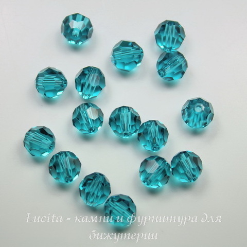 5000 Бусина - шарик с огранкой Сваровски Blue Zircon 6 мм ()