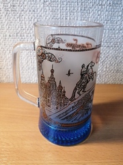 кружка пиво 0,33 с видами СПб и цветным дном