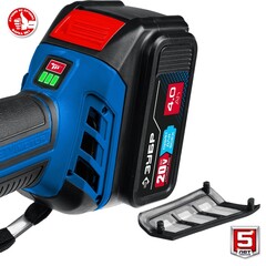 ЗУБР Т7, 20 В, 125 мм, 2 АКБ (4 А·ч), бесщеточная УШМ, сумка, Профессионал (AB-125-42)