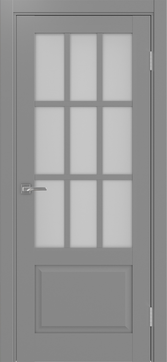 Дверь межкомнатная Оптима Порте Тоскана 642.2221 ОФ3, цвет серый, экошпон, стекло мателюкс