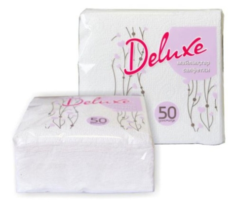 Салфетки бумажные DELUXE 50 шт РОССИЯ