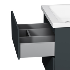 Тумба с раковиной подвесная, 60 см, 2 ящика, графит матовый AM.PM Gem - M90FHX06022GM