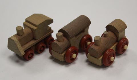 Набор из 3 штук киндер серия Деревянные локомотивы паровозы, 1995 год Ferrero Kinder