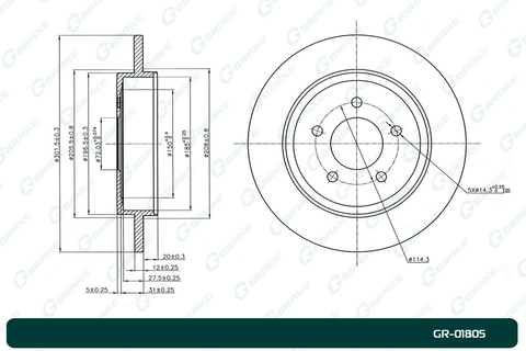 Диск тормозной G-brake  GR-01805