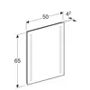 Зеркало с подсветкой Geberit Option Basic, двухсторонняя подсветка: B=50см, H=65см
