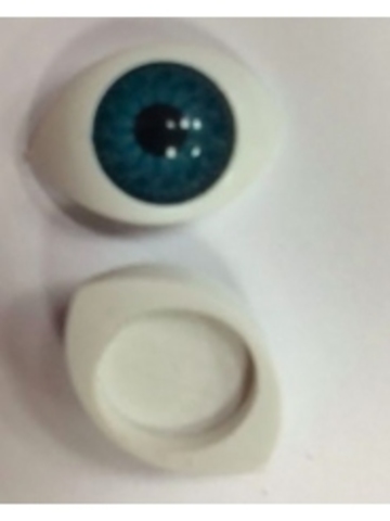 Глаз-лепесток клеевой сине-черный для игрушки 17 х 12 мм (2 шт)