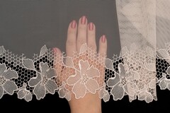 Вышивка на сетке бежевая (правая) 21 см