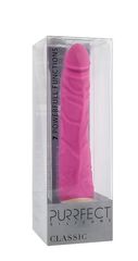 Розовый вибратор-реалистик с венками PURRFECT SILICONE CLASSIC 7.1INCH PINK  - 18 см. - 