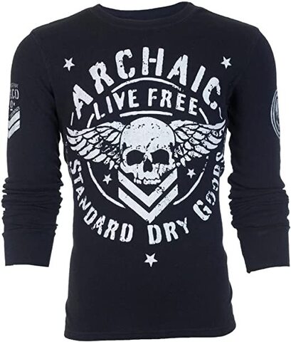 Archaic | Пуловер мужской Strong Crest Black AM1943BL от Affliction перед