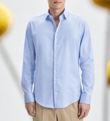 Сорочка Seidensticker Slim Fit 01.653690-12 из твила голубая
