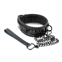 Ошейник с поводком Luxury fetish черный
