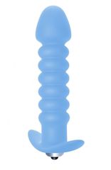 Голубая анальная вибропробка Twisted Anal Plug - 13 см. - 