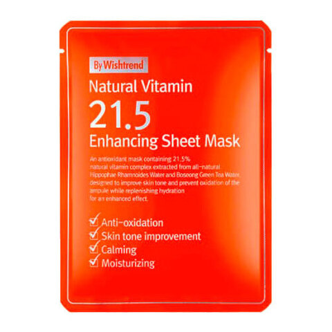 By Wishtrend Natural Vitamin 21,5% Enchancing Sheet Mask - Маска тканевая витаминная