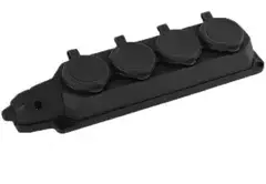 Колодка Каучук IP44 2Р+РЕ 4-гнезда с заглушками 16А 250В  нар.установки AY-КА 5540000