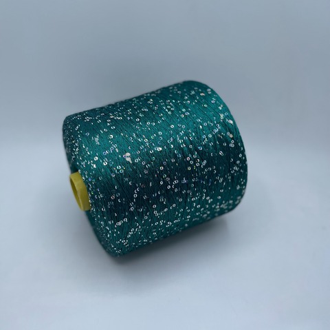 Sequin yarn(пр.Италия), 600/100гр. 100% Полиамид (пайетка), цвет-Зеленый арт.25085