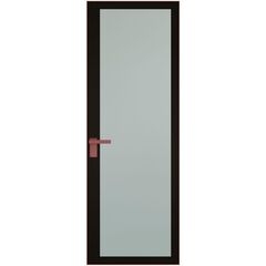Алюминиевая дверь 2AGК кромка красный антрацит остеклённая