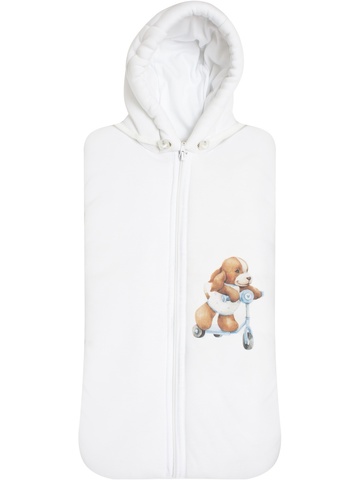 Теплый конверт-кокон "Собачка на самокате"