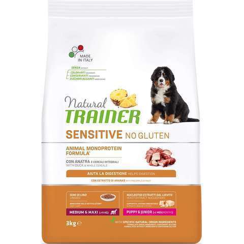 купить трейнер Natural Trainer Sensitive No Gluten Puppy&Junior Medium&Maxi - Duck