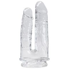 Прозрачный анально-вагинальный фаллоимитатор на присоске Imperium Jelly Dildo - 18 см. - 