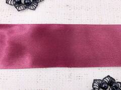 Лента атласная, ш. 5 см, тёмный марсала