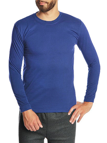30570-6 футболка мужская дл. рукав, синяя