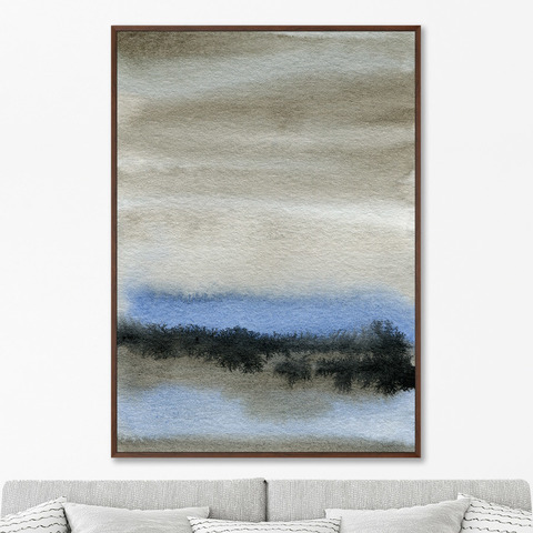 Marina Sturm - Репродукция картины на холсте Autumn sky, forest and river, 2021г.