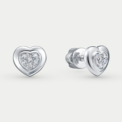 Серьги-пусеты для женщин с бриллиантами из белого золота 585 пробы (арт. 42268-251-01-00)