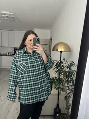Рубашка из фланели в зеленую клетку