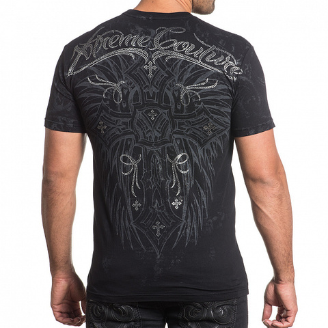 Xtreme Couture | Футболка мужская FREE REIGN Silver Foil X1526 от Affliction спина на модели