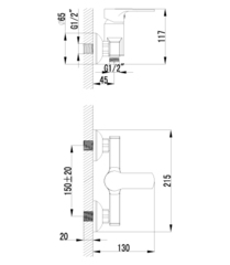 Смеситель для душа LEMARK Серия plus GRACE – LM1503C
