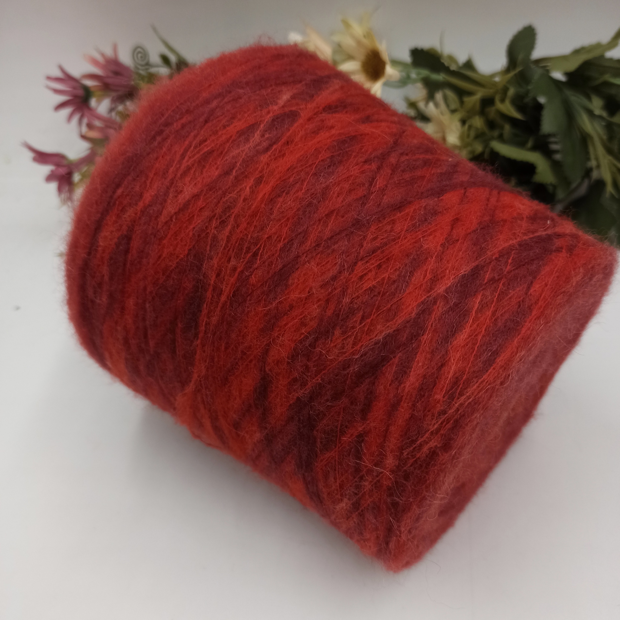 Baby B15 Вспушенная альпака секционное окрашивание 1500м/100гр Красный