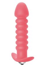 Розовая анальная вибропробка Twisted Anal Plug - 13 см. - 