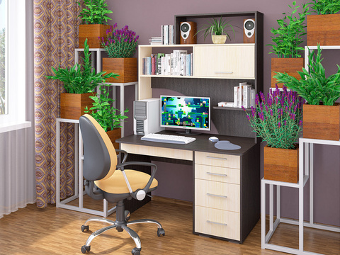 Компьютерный стол СК-56 венге / дуб молочный