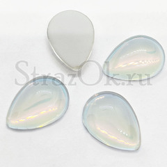 Кабошоны из стекла  Crystal AM Ambient белый полупрозрачный кристалл с эффектом опал  , Капля на StrazOK.ru