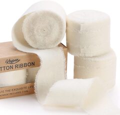 Лента хлопок, необработанные края (4,0см*5м), Слоновая кость