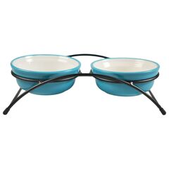 Mr.Kranch миска на подставке для собак и кошек двойные голубые 2x290 мл