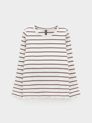 лонгслив  для девочки  КР 302820/сахар,капучино,полоска к631