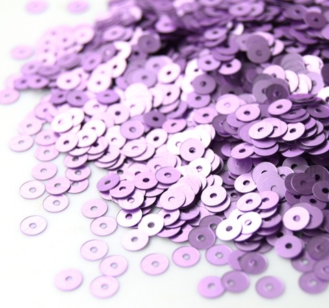 506W Пайетки плоские 4 мм, цвет лиловый не прозрачный