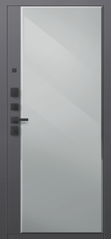 Теплая дверь входная Центурион С-114 зеркало (2026), 2 замка, 2 мм металл, (черный муар/графит кашемир+графит кашемир) #3