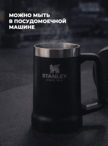 Картинка термокружка Stanley classic mug 0.35l черный - 5